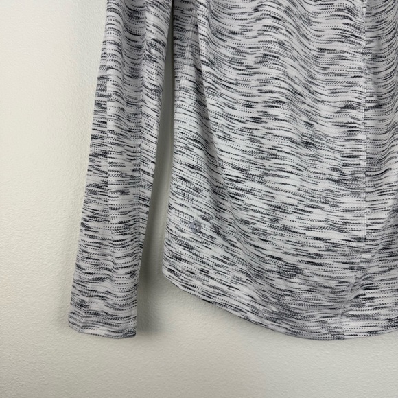 Lululemon Meant To Move Long Sleeve Shirts Tiger Space Dye Black White Womens 10 - Picture 10 of 11